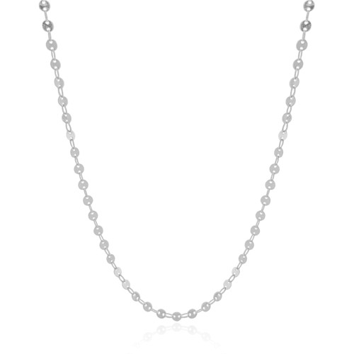 Gargantilha Plaquinhas Redondas 4 mm Ródio Branco