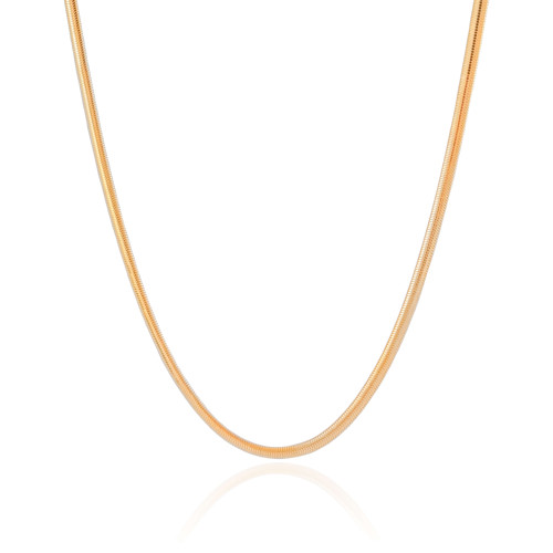 Gargantilha Snake 3 mm Banhado a Ouro 18K