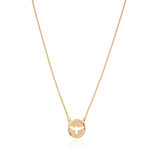 Escapulário Veneziana Espirito Santo Banhado a Ouro 18K