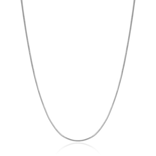 Gargantilha Rabo de Rato 1 mm Ródio Branco