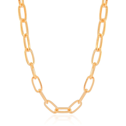 Gargantilha Elos Ovais 9 mm Banhado a Ouro 18K