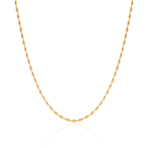 Choker Gomos Ovais Lisas Banhado a Ouro 18K