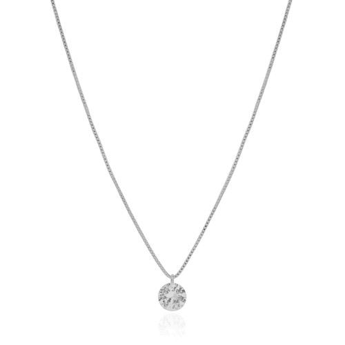 Gargantilha Veneziana Ponto de Luz Cristal Ródio Branco