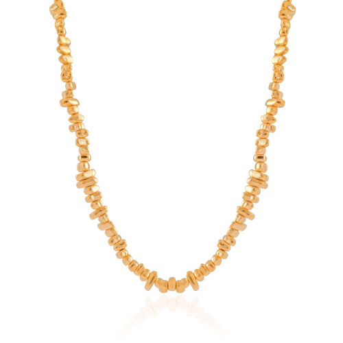 Choker Cascalhos Lisos Banhado a Ouro 18K