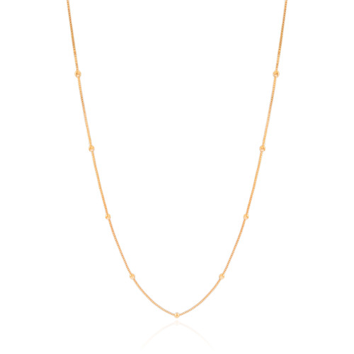 Gargantilha Veneziana Bolinhas Lisas Banhado a Ouro 18K - 45 cm