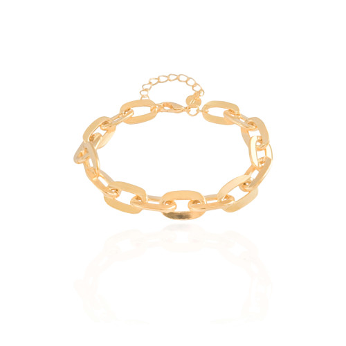 Pulseira Elos Ovais 9 mm Banhado a Ouro 18K - 16 cm