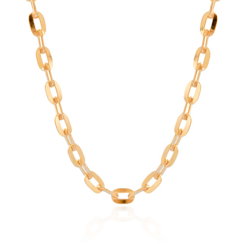 Choker Elos Ovais 9 mm Banhado a Ouro 18K