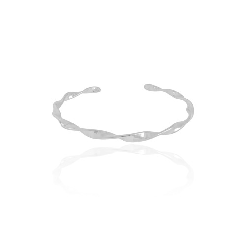 Bracelete Torcido Ródio Branco