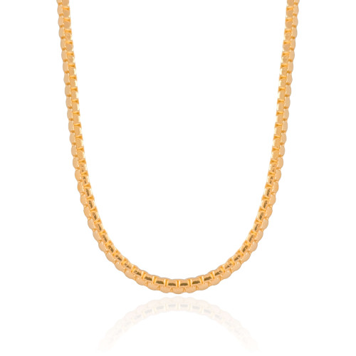 Choker Malha Egípcia 4 mm Banhado a Ouro 18K