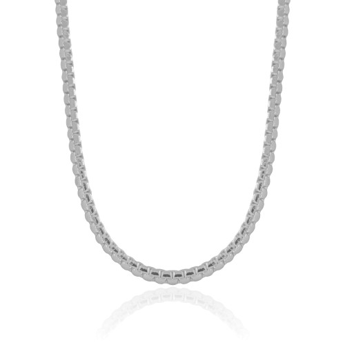 Choker Malha Egípcia 4 mm Ródio Branco
