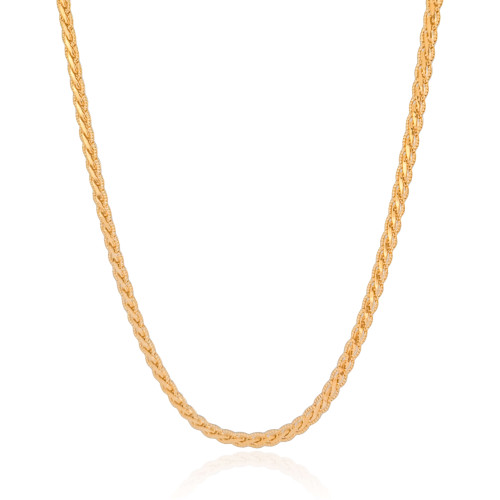 Choker Trançada 4 mm Banhado a Ouro 18K