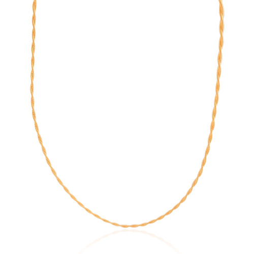 Gargantilha Corda Violão Torcida 2.5 mm Banhado a Ouro 18K