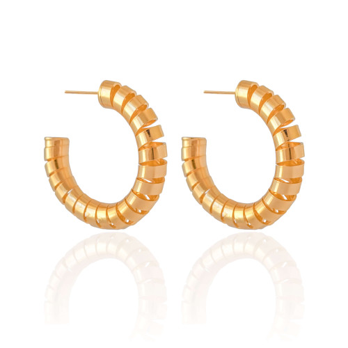 Brinco Argola Mola Lisa 4.0 cm Banhado a Ouro 18K