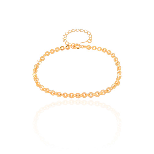Pulseira Elos Ovais 3 mm Banhado a Ouro 18K