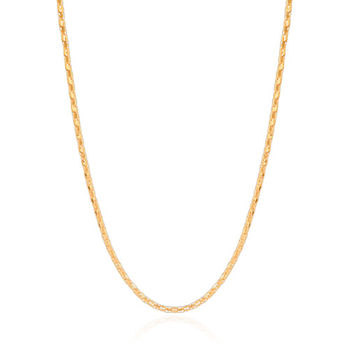 Gargantilha Oca 2 mm Banhado a Ouro 18K - 45 cm