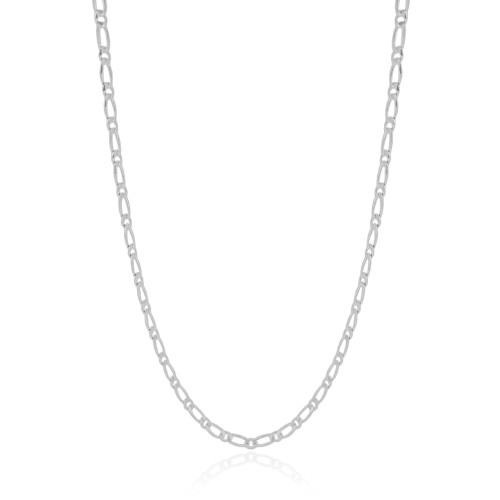 Gargantilha Elos 3 mm Ródio Branco - 40 cm