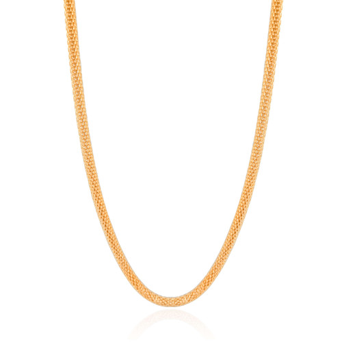 Gargantilha Malha Italiana 4 mm Banhado a Ouro 18K - 45 cm
