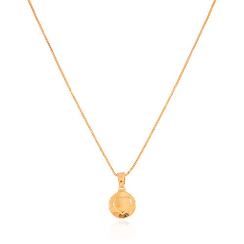 Gargantilha Veneziana Coração Liso Banhado a Ouro 18K - 45 cm