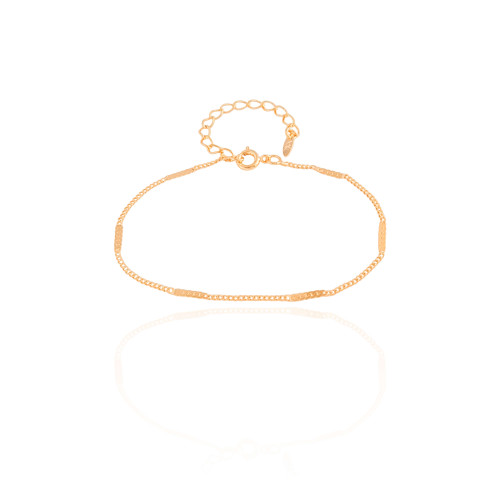 Pulseira Grumet Achatada Banhado a Ouro 18K