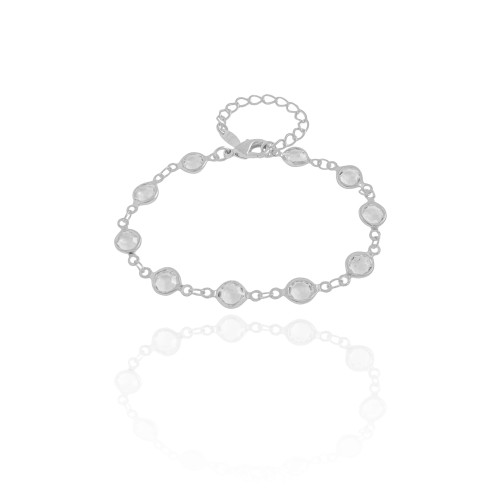 Pulseira Pontos de Luz Cristal 7 mm Ródio Branco