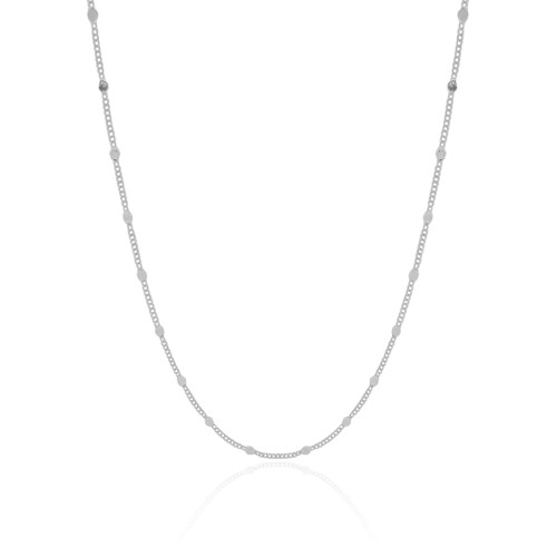 Choker Grumet Plaquinhas Ródio Branco - 33 cm
