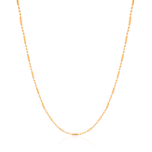 Gargantilha Longa Canutilhos 1 mm Banhado a Ouro 18K - 80 cm