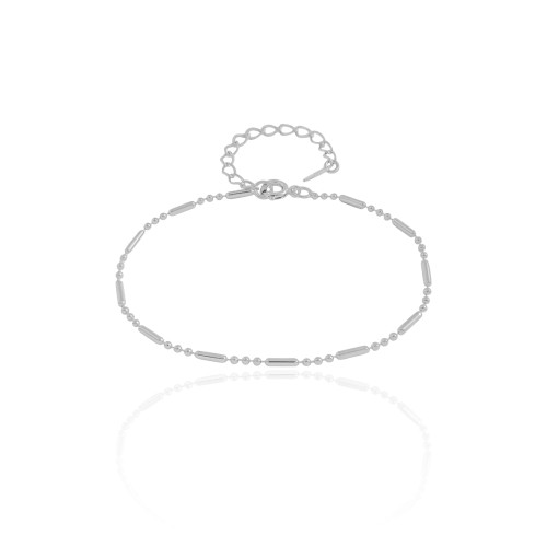 Pulseira Canutilhos 1.0 mm Ródio Branco