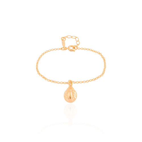 Pulseira Infantil Elos Joaninha Banhado a Ouro 18K