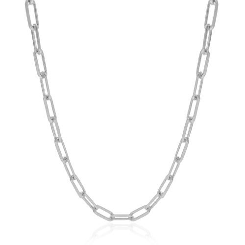 Choker Elos 5 mm Ródio Branco
