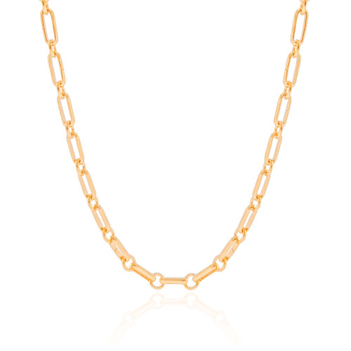 Choker Elos Ovais 4 mm Banhado a Ouro 18K