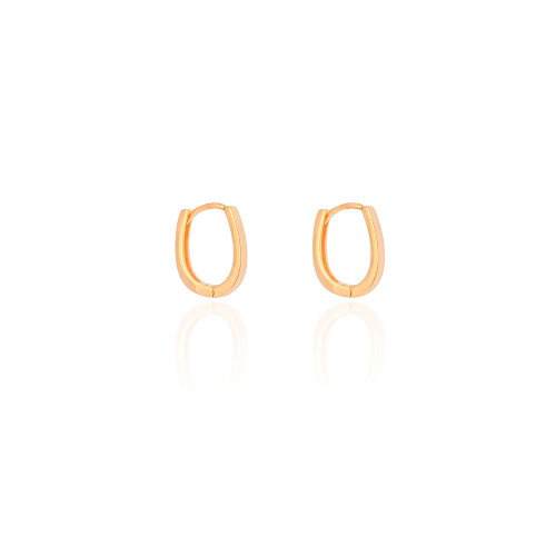 Brinco Argola Click em U Lisa 1.5 cm Banhado a Ouro 18K