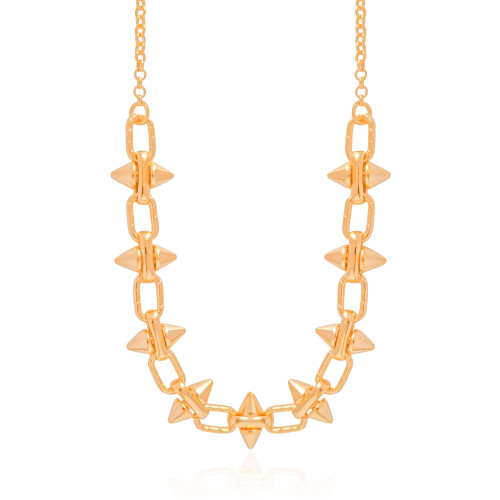 Gargantilha Elos Spike 13 mm Banhado a Ouro 18K - 45 cm