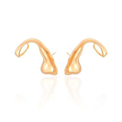 Ear Cuff Orgânico Banhado a Ouro 18K