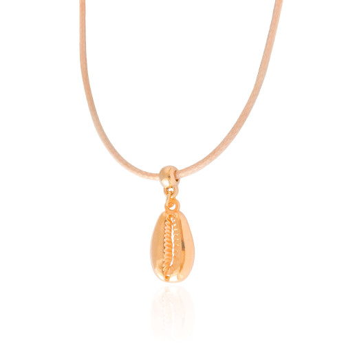 Choker Fio Coreano Bege Búzio Banhado a Ouro 18K
