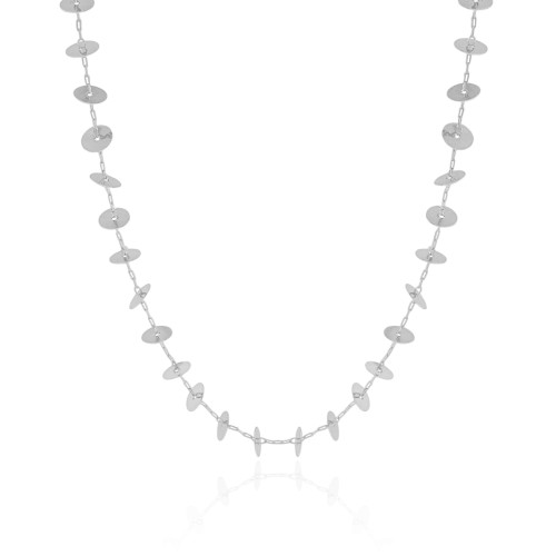 Choker Plaquinhas Lisas 6 mm Ródio Branco