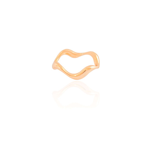Anel Ondas Liso Tamanho 25 Banhado a Ouro 18K