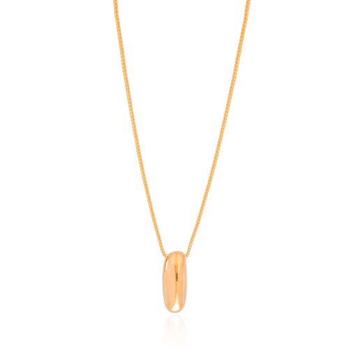 Gargantilha Veneziana Letra I 1.7 cm Bolha Banhado a Ouro 18K - 45 cm