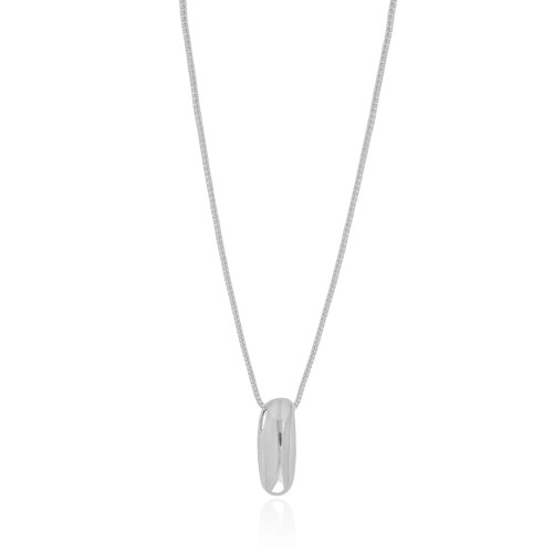 Gargantilha Veneziana Letra I 1.7 cm Bolha Ródio Branco - 45 cm