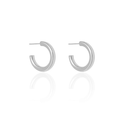 Brinco Argola Tubo Lisa 2.3 cm Ródio Branco