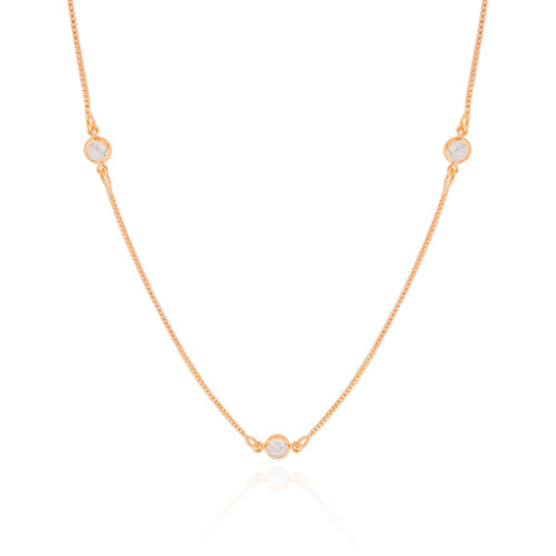 Choker Veneziana Pontos de Luz Cristal Banhado a Ouro 18K