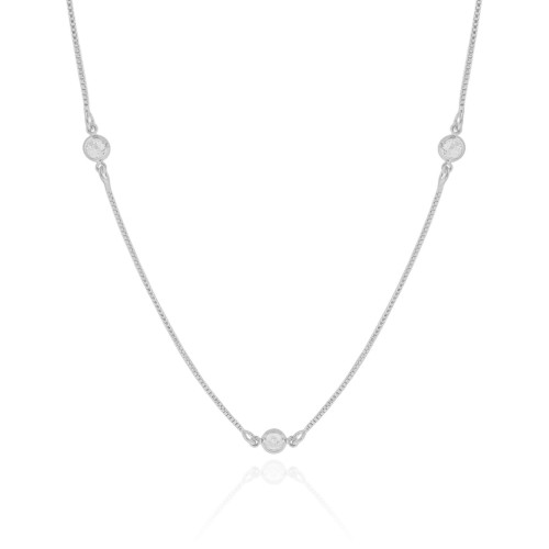 Choker Veneziana Pontos de Luz Cristal Ródio Branco