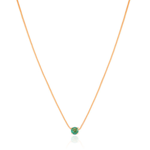 Gargantilha Veneziana Ponto de Luz Turmalina 5 mm Banhado a Ouro 18K - 45 cm