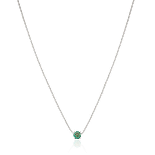 Gargantilha Veneziana Ponto de Luz Turmalina 5 mm Ródio Branco - 45 cm