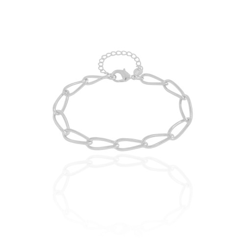 Pulseira Elos 6 mm Ródio Branco