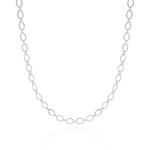 Choker Elos Losango 4 mm Ródio Branco
