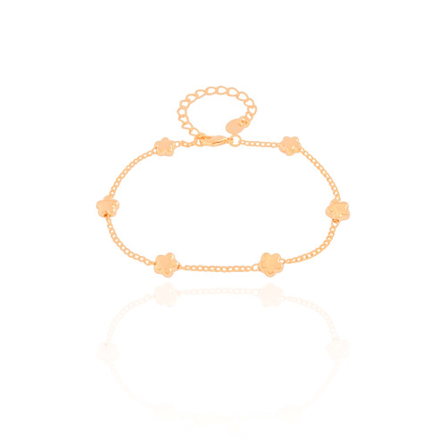 Pulseira Elos Estrelas Lisas Banhado a Ouro 18K