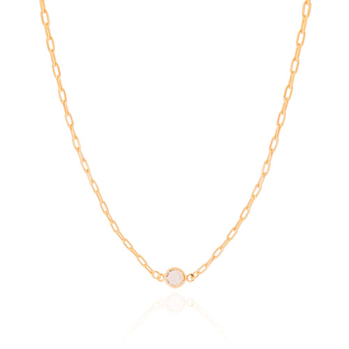 Choker Elos Ponto de Luz Cristal 6 mm Banhado a Ouro 18K