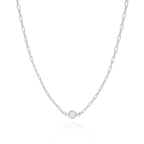 Choker Elos Ponto de Luz Cristal 6 mm Ródio Branco