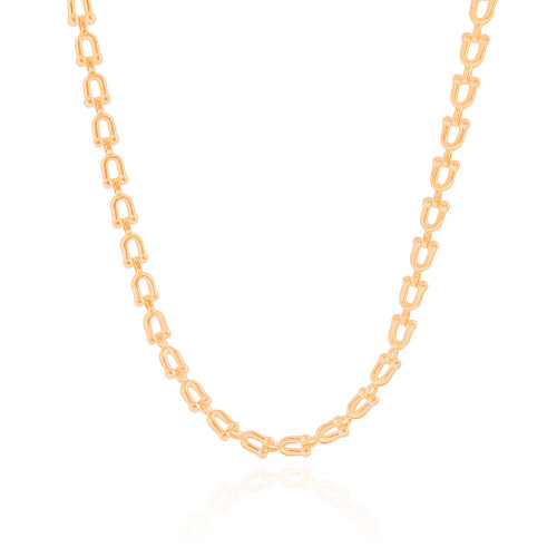 Choker Elos em U 5 mm Banhado a Ouro 18K