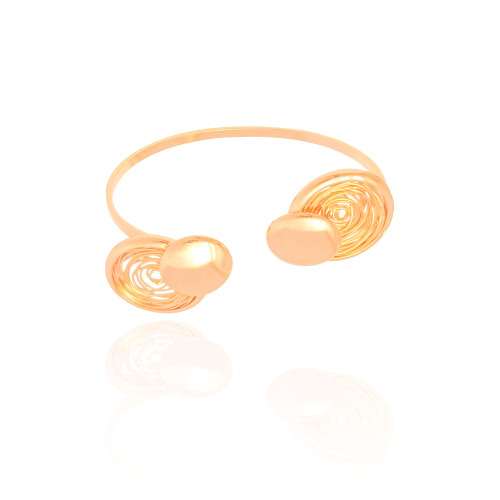 Bracelete Redondo Fios Espiral Banhado a Ouro 18K